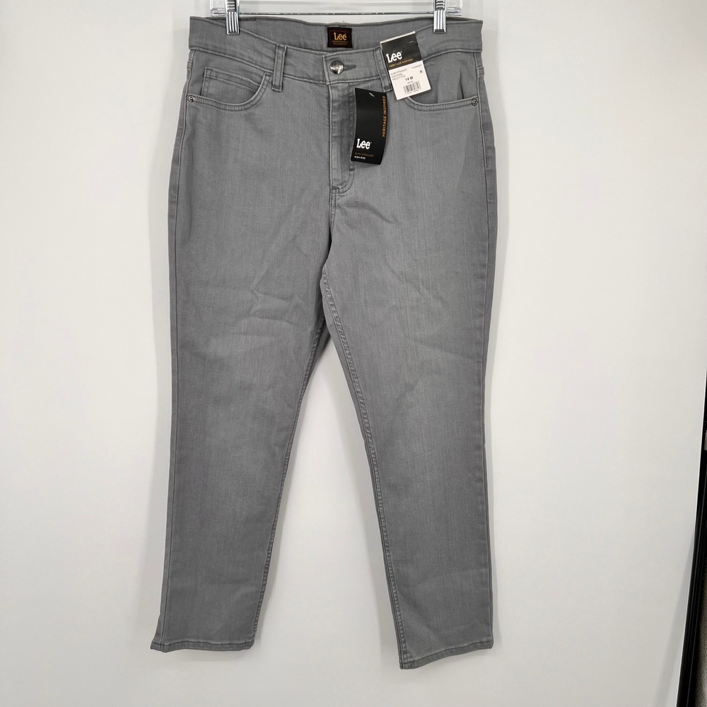 Lee Heritage Inspired Slim Straight High Rise‎ Jeans Valley Fog Grey 14M